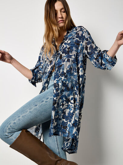 Paintbrush Floral Tunic Shirt