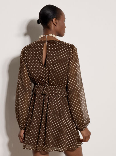 Polka Dot Chiffon Mini Dress