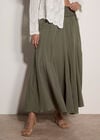 Jersey Waistband Cotton Midaxi Skirt, Khaki, large