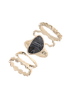 Stone Ring Multi Pack, Gold, large