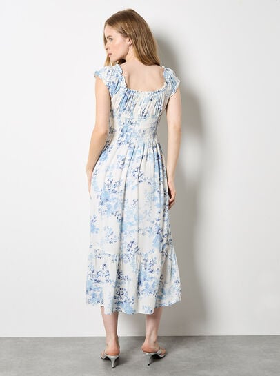 Floral Smocked Midi Dress