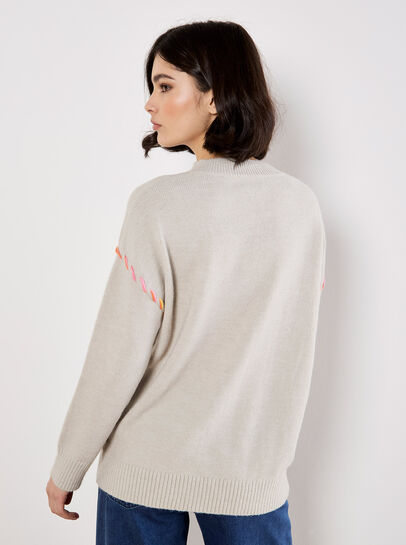 Colourful Stitch Heart Jumper