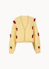 Chunky Knit Strawberry Cardigan, Yellow, large