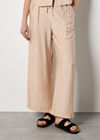 Pinstripe Wide-Leg Trousers, Stone, large