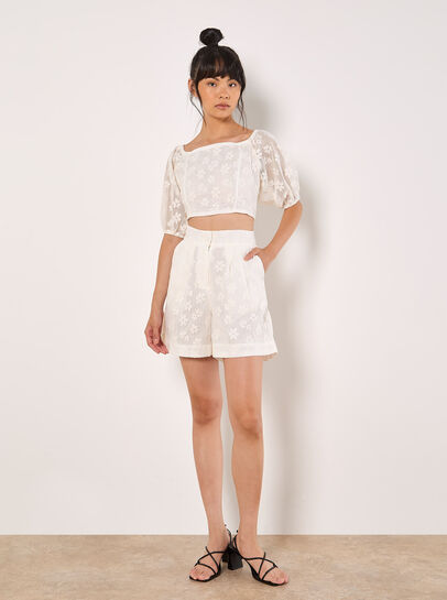 Daisy Mesh Cropped Top