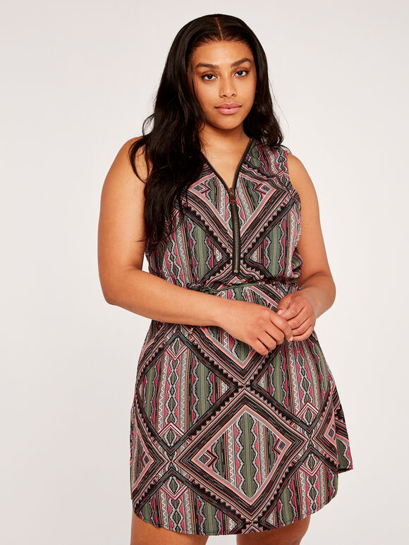 sachin and babi light blue dress Teal Petite Sleeveless Aztec Maxi Stretch Dress main image 0