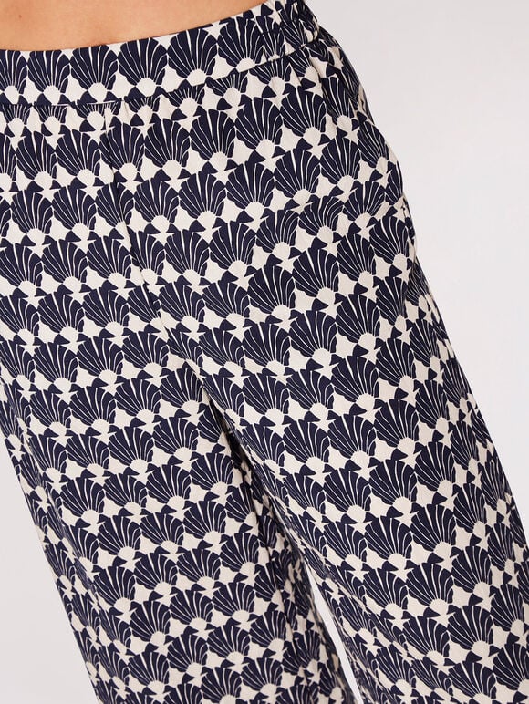 Geo Shell Culotte Trousers, Navy, large