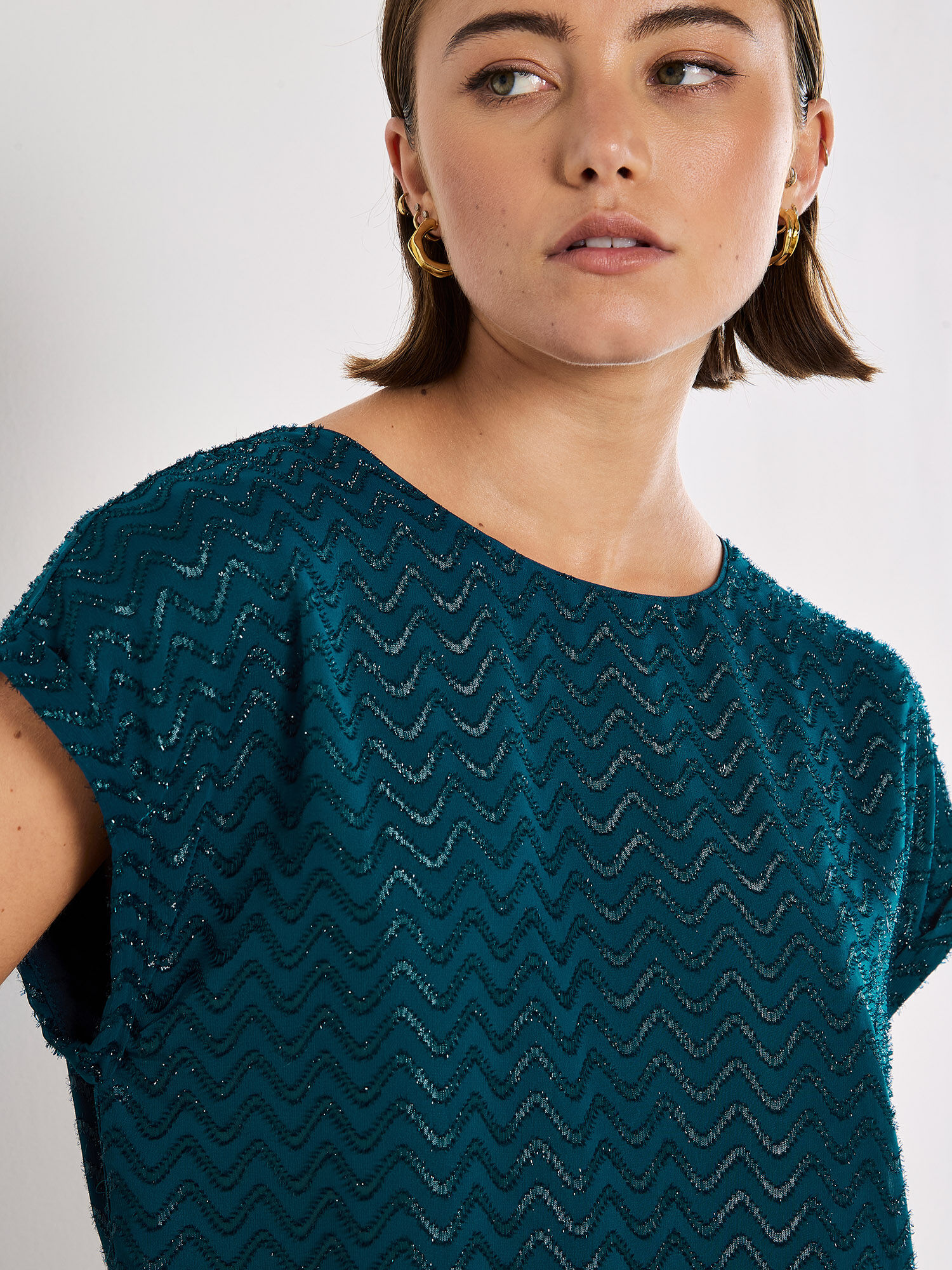 Teal chiffon top new arrivals