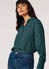 Geometric Diamond Shirt, Navy, large