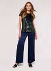 Sequin Embellished T-Shirt, Black, large