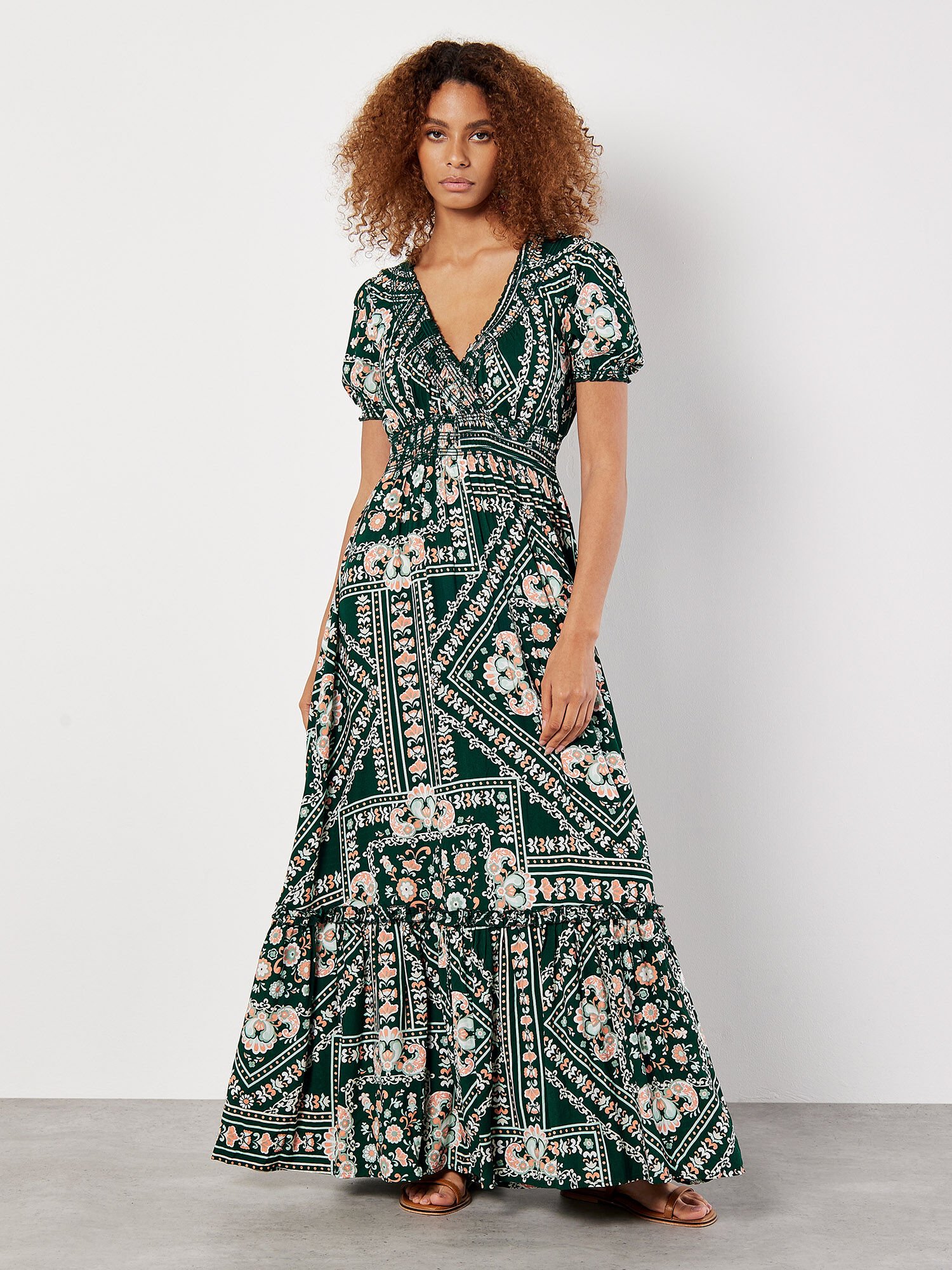 Robe longue imprimé foulard clearance