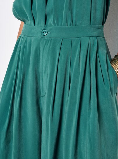 Soft Pleat Wide-Leg Trousers