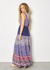 Patchwork Floral Paisley Maxi Dress, Purple, large