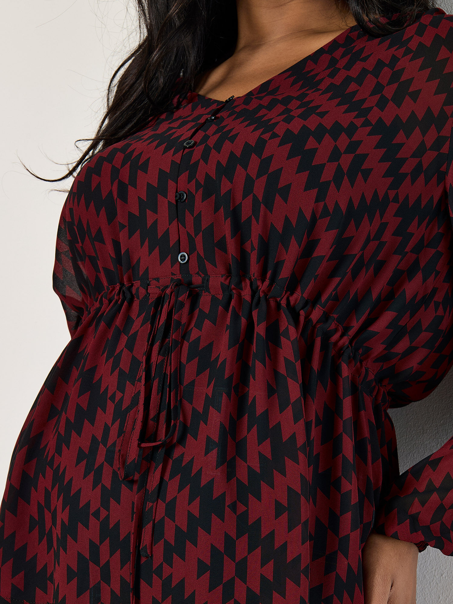 burgundy chiffon blouse