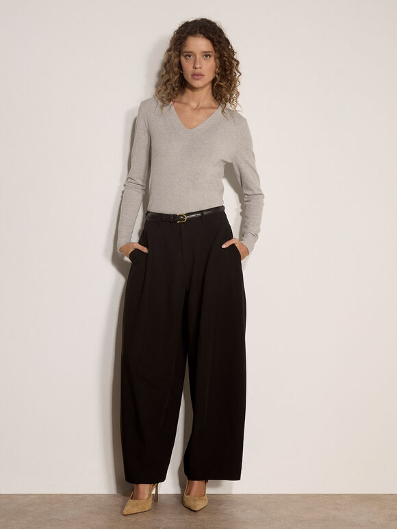 Diamante Embellished Jumper, Grey, large