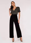 Chevron Angel Sleeve Jumpsuit, Yellow, large