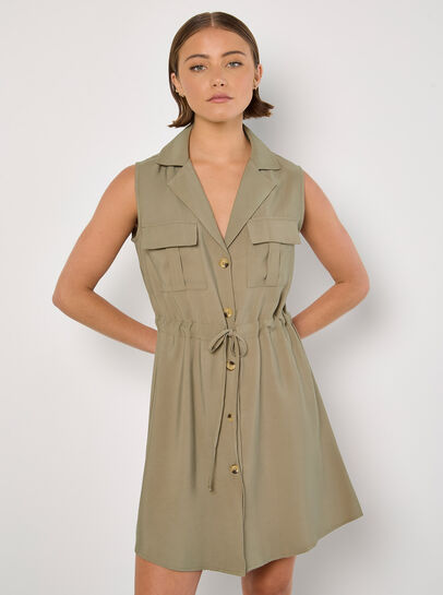 Utility Shirt Mini Dress