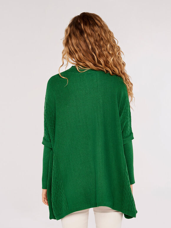 Übergroßer Pullover mit Zick-Zack-Einsatz, Grün, Größe L