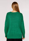 High Low Oversize Jumper, Green, large