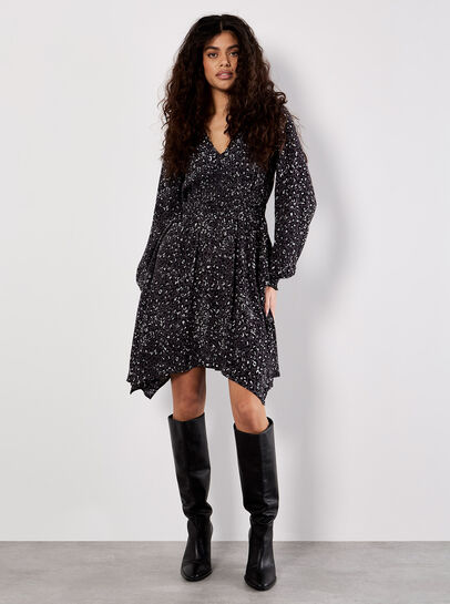 Leopard Hanky Hem Mini Dress