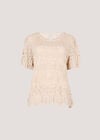 Crochet Hexagons T-Shirt, Stone, large