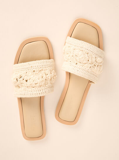 Hand-Crocheted Raffia Mule Sandals