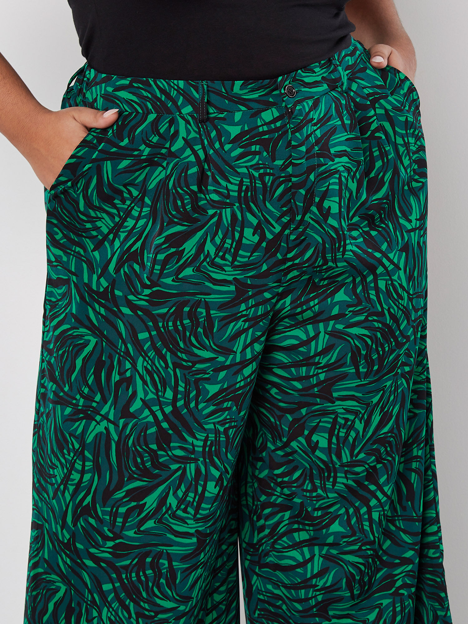 Apricot palm print trousers store