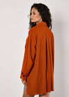 Oversized Chiffon Shirt, Rust, large