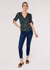 Floral Bow Detail Top, Green, large