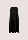 Super Wide Leg Pleat Tailored Trousers, Black, large