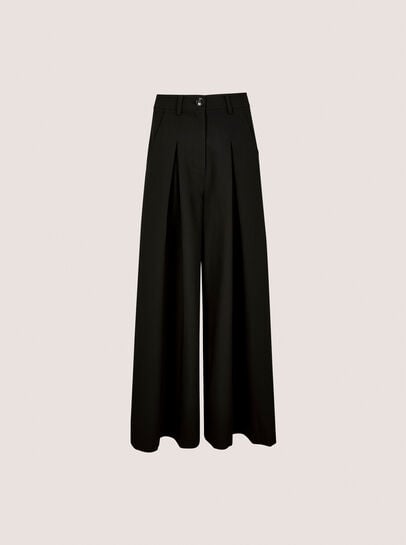 Super Wide Leg Pleat Tailored Trousers