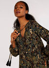 Paisley Tassel Boho Blouse, Black, large