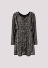 Cowl Back Sequin Mini Dress, Grey, large