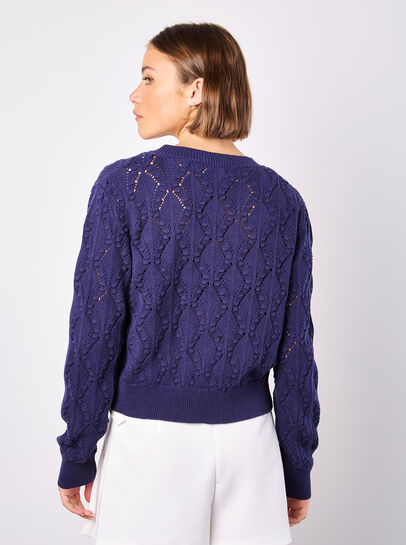 Pointelle Knitted Cardigan
