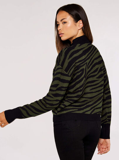 Mock Neck Zebra Jumper