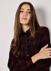 Check Cotton Corduroy Mini Dress, Red, large