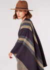 Bold Stripe Blanket Cape, Blue, large