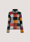 Colourful Check Fleece Jacket, Grey, large