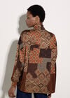 Patchwork Tapestry Roll Neck Top, Rust, large