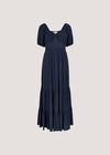 Crinkle Tiered Maxi Dress, Navy, large