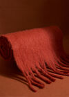 Soft Boucle Knit Scarf, Rust, large