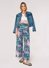 Palm Print Wrap Trousers, Pink, large