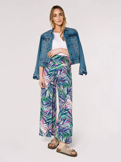 Palm Print Wrap Trousers