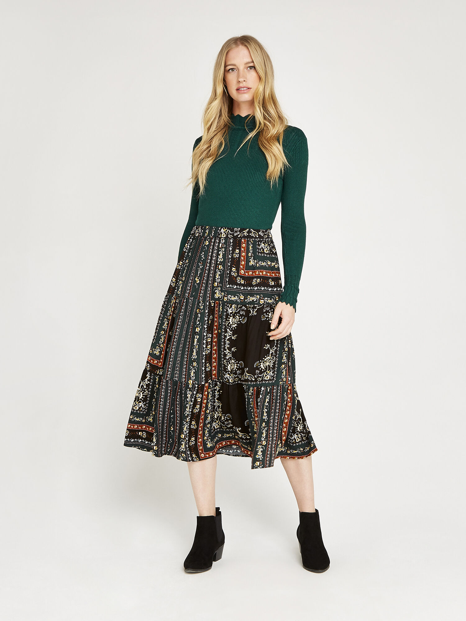 Scarf new arrivals print skirt