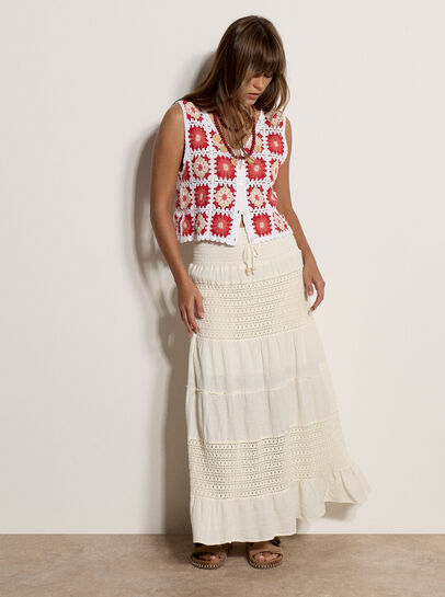 Crochet Tiered Maxi Skirt