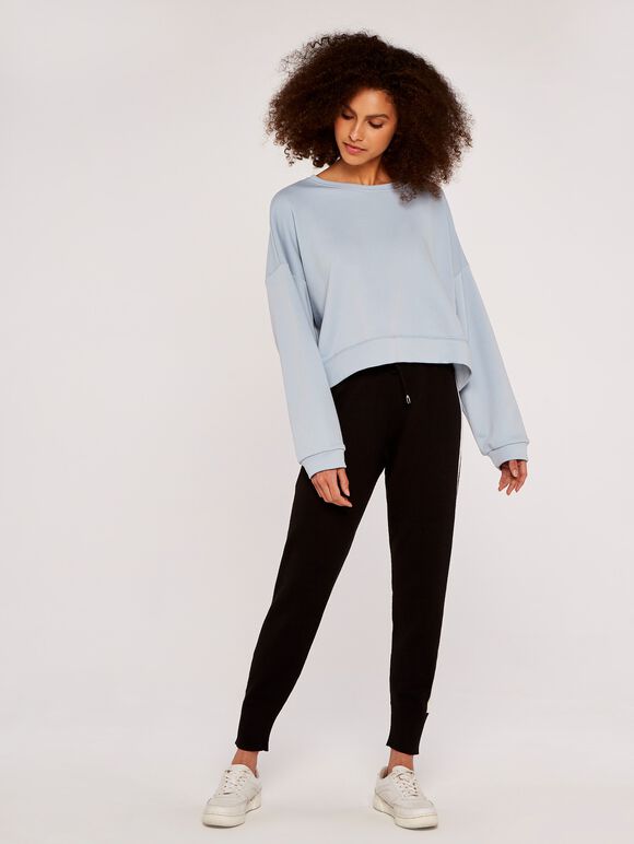 Cropped Sweatshirt, Blue, large