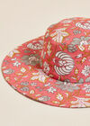 Chapeau de soleil souple à imprimé floral, rouge, grand