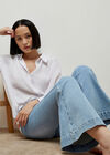 Mid-Rise Flare Jeans , Sky Blue, large