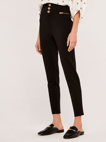 Ponte Button Trousers