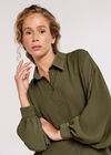Oversized Batwing Airflow Shirt, Khaki, large